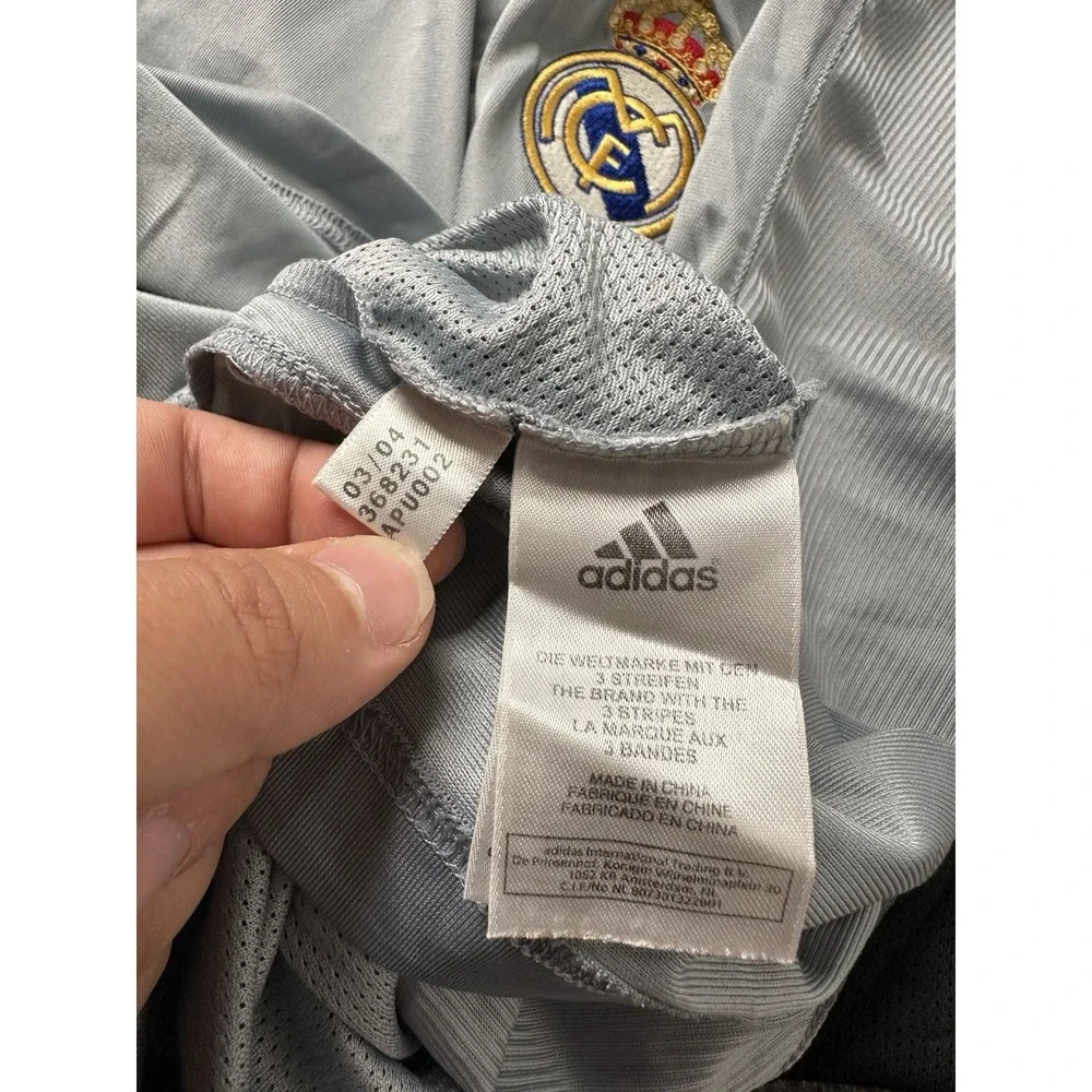 Mens Soccer Real Madrid Grey Adidas Climacool Goalkeeper Jersey 2004, Size XL